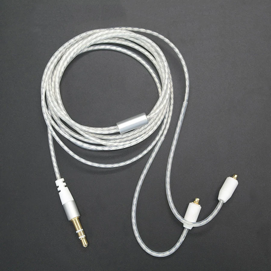 MMCX Cable silver SE215 Earphone Stereo Bass HIFI Headphone Earbuds