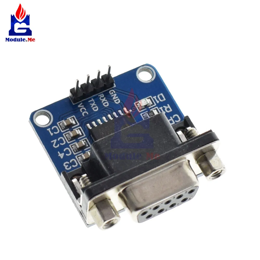 MAX3232 RS232 to TTL Serial Port Converter Module DB9 Connector MAX232 Diy Kit Electronic PCB Board Module