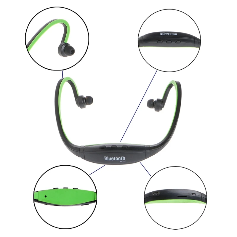 Bluetooth гарнитура спортивные музыкальные наушники TF слот fm-радио Вождение бег |