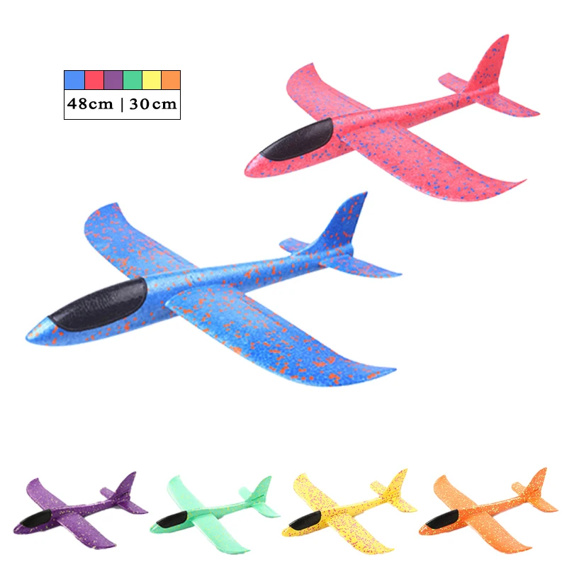 48 см большой EVA пены самолет игрушка ручной бросок полёт планер авиационный самолет DIY модель игрушка метание круговой самолет детские подарки