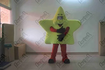 

yellow five star mascot costumes smile cartoon shine star costumes
