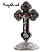 MagiDeal Kruzifix Statue Jesus Christus Figur INRI Klebrige Boden Ornament Hause Dekoration Tragbare Status Geschenk