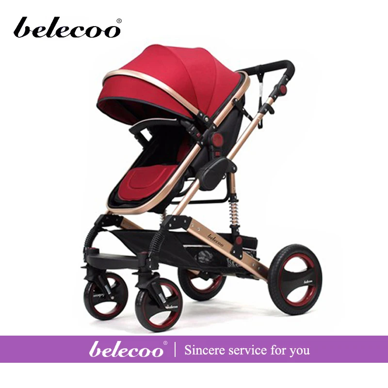 Belecoo BabyGift Baby Strollers Portable Lightweight Baby Carriage High Landscape Outing Travel Car Yummy Mummy Stroller
