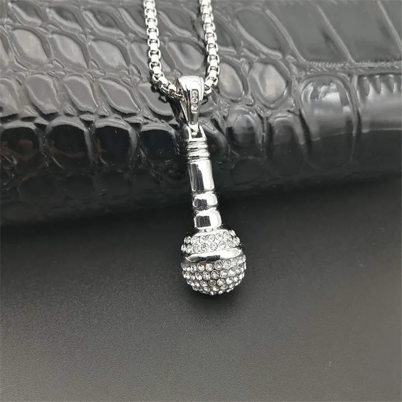 N777 хип хоп Iced Out Bling подвеска в виде микрофона ожерелья для женщин/мужчин из