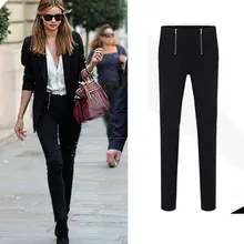 Autumn Spring Nice New Style Zipper Denim Slim Skinny Womens Jeans Pencil Pants High Elastic Capris Black Casual Leggings WF2685