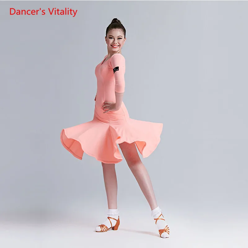 

Professional Girls Latin Dance Dress High-grade Stage Performance Dress For Children's/Girls Latin Dancing Competition Wears
