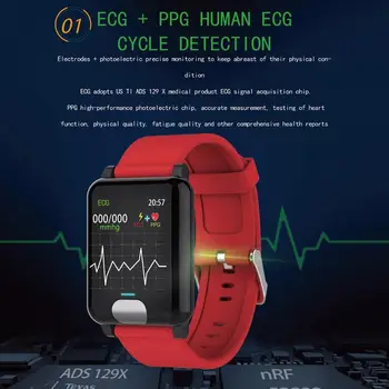 

Fitness Tracker 3D Dynamic UI Blood Pressure Wrist Band Heart Rate Monitor PPG ECG Smart Bracelet Intelligent Wristband