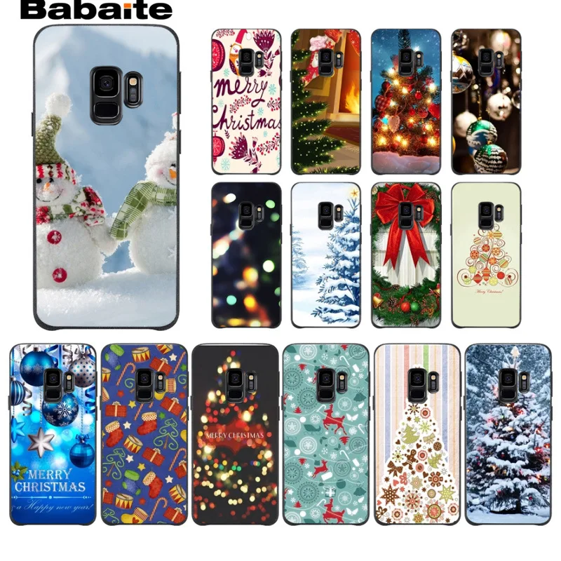 Чехол для телефона Merry Christmas черный мягкий силиконовый чехол из ТПУ Samsung Galaxy s9 s8 plus