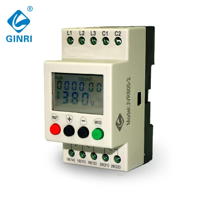 Power Supply Monitor Relay Over Under Voltage Phase Failure LCD Display Protector 3 Phase Voltage Monitor Relay for Pumps Crane Elevator Power Supply Monitor Relay Over Under Voltage Phase Failure LCD Display Protector 3 Phase Voltage Monitor Relay for Pumps Crane Elevator