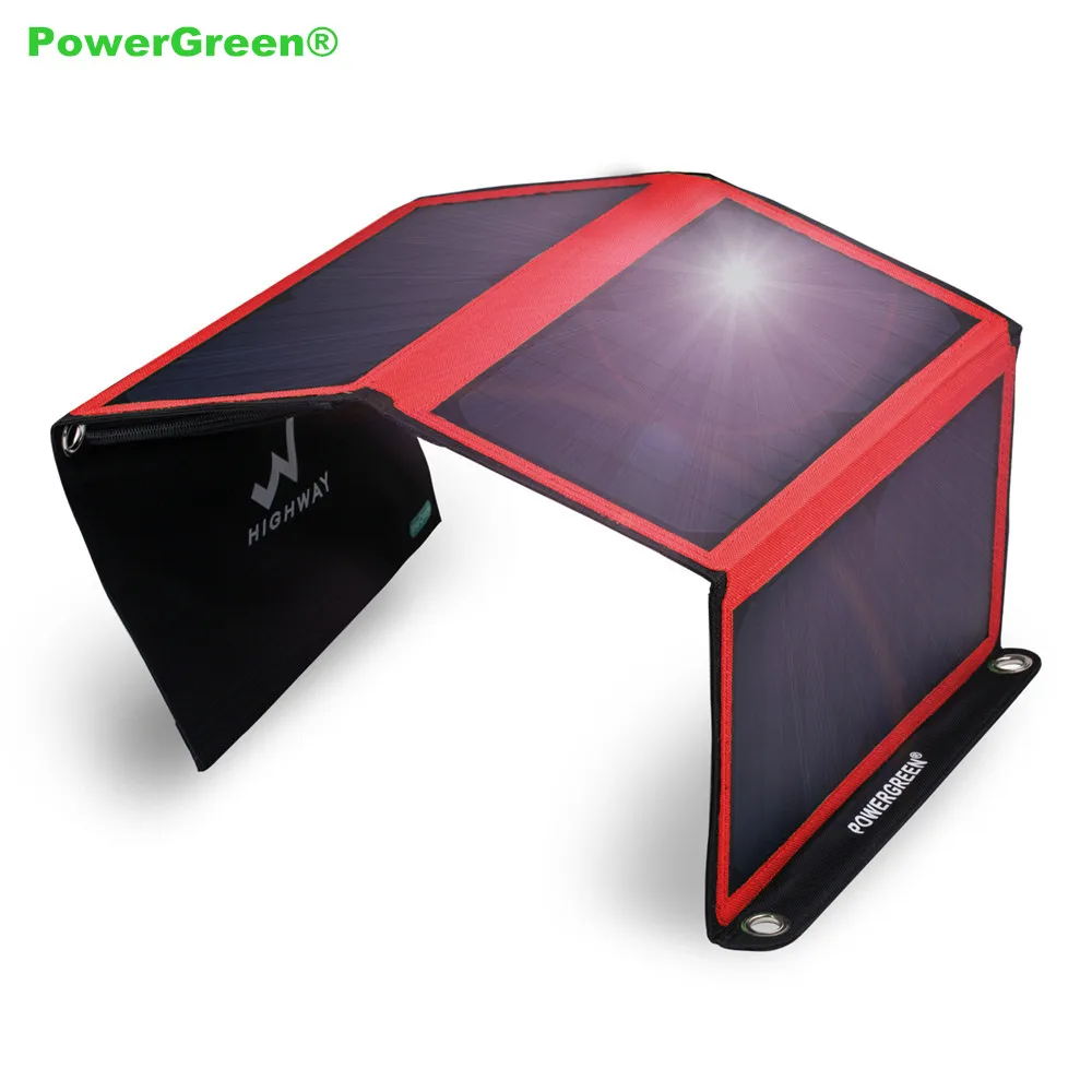 

PowerGreen Solar Panels Folding Micro USB Solar Charger 21W Battery Backup Power Phone Charger for Huawei for Samsung