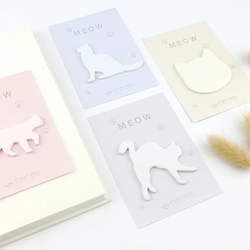 

1 X cute kitten cat memo pad paper sticky notes notepad post it kawaii stationery papeleria school supplies material escolar
