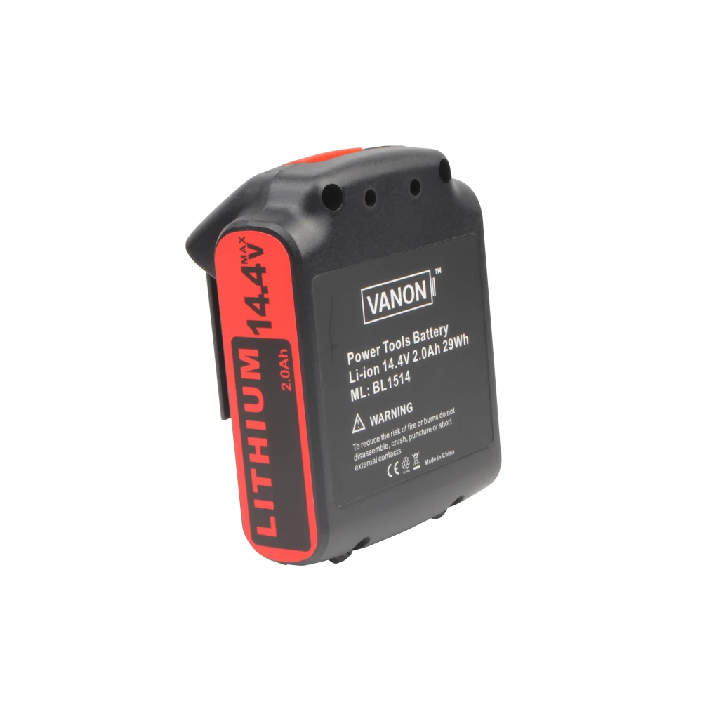 VANON для Black and Decker 14,4 V 2000mAh батарея замена BL1514 2.0Ah литий-ионный аккумулятор BL1114 BL1514 LB16