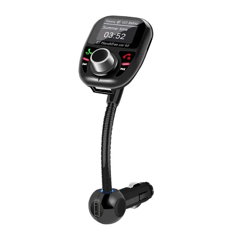 BT002 Bluetooth 4,2 громкой связи автомобильный аудио-MP3 плеер FM передатчик прикуривателя Dual USB Автомобильное зарядное устройство Зарядное устройство ЖК-дисплей Дисплей карта TF AUX