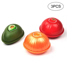 3 шт многоразовая растительная пища-Avocado лук томатная заставка пластиковый контейнер для хранения Контейнер для холодильника с уплотнительные крышки A