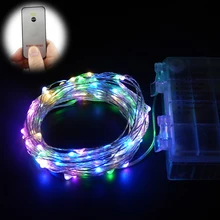 3AA батарея 6 м 19Ft 60LED серебряная проволока гирлянды Декоративные Рождество Свадьба вечеринка Хэллоуин огни, водонепроницаемый с пультом дистанционного управления