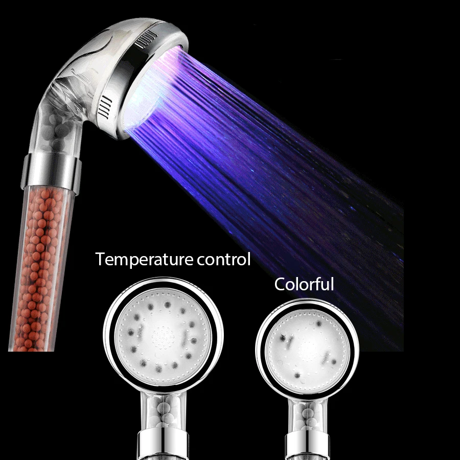 

LED Anion Shower SPA Shower Head Pressurized Water - Saving Temperature Control Colorful Handheld Big Rain Shower
