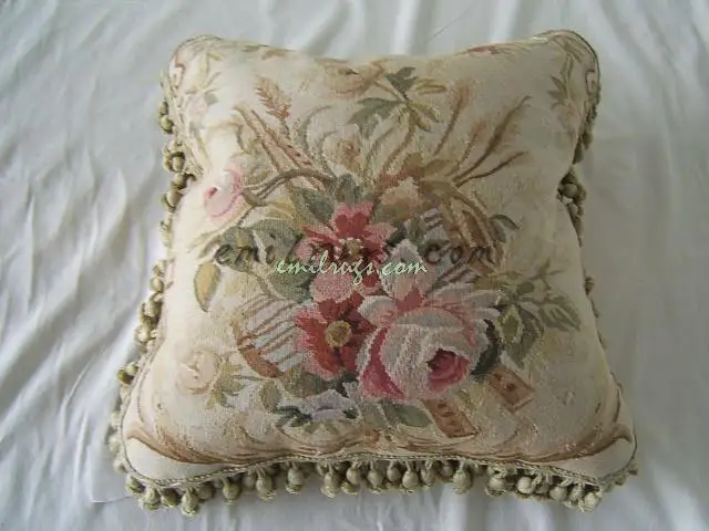 Top 1aubusson cushion cover seat sofa chair antique vintage wool handmade 45CMX45CM 18\