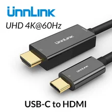 Unnlink USB C к HDMI Тип Кабеля C в HDMI 2,0 Thunderbolt 3 для MacBook Galaxy S9/S8 huawei Коврики 20 P20 ноутбука USB-C адаптер
