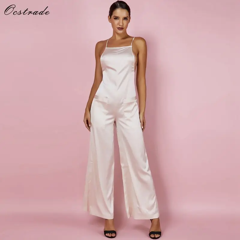 gold satin jumpsuit