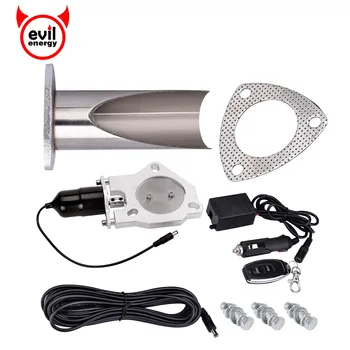 

evil energy-3 Inch Electric Stainless Exhaust Cutout Catback Downpipe With Remote Control Cut Out Pipe Escape Muffler