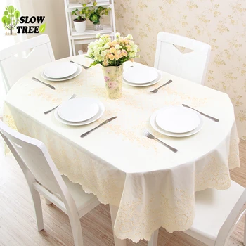 

Slow Tree PVC Oval Tablecloth Waterproof Oil Proof Plastic Table Cloth Home Table Cover Lace Fresh Flower Fashion Table Covers