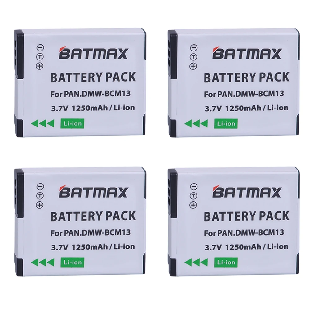Батарея Batmax 4Pcs DMW BCM13 DMWBCM13 для Panasonic Lumix ZS40 TZ60 ZS45 TZ57 ZS50 TZ70 ZS27 TZ37 и TZ41|lumix battery|battery