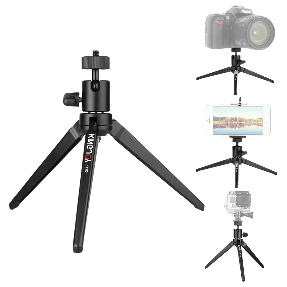 

KT-50 Mini Tabletop Tripod Portable Desktop Travel Tripod Legs Stand with Swivel Ball Head for DSLR Camcorder Digital Camera