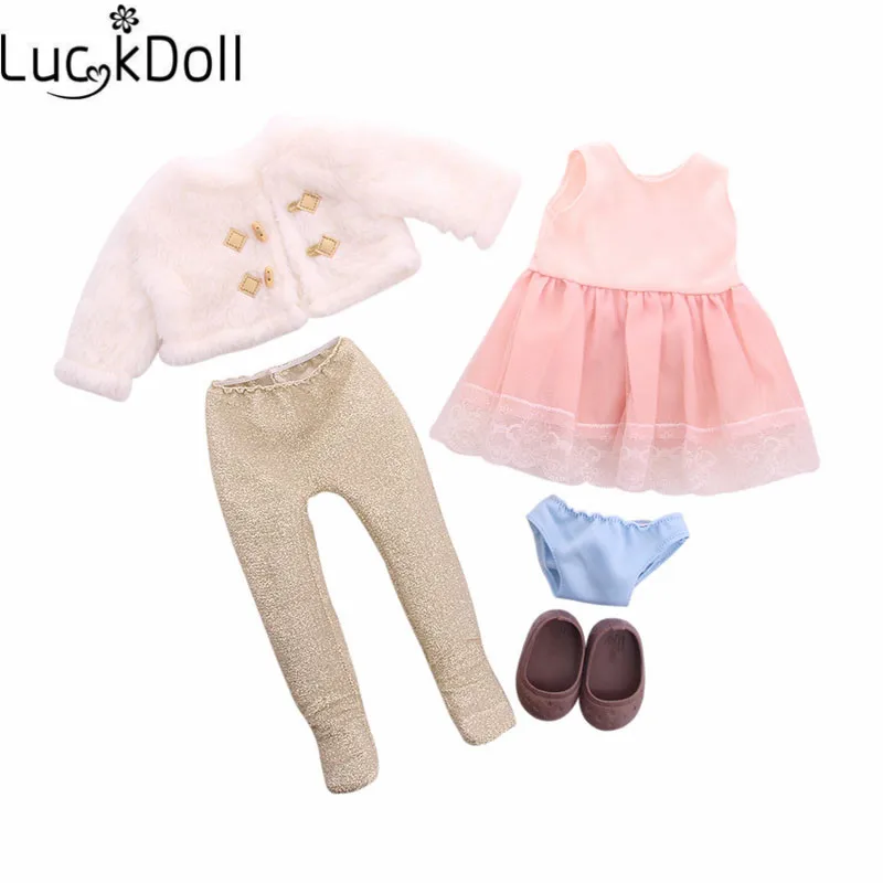 Luckdoll продает Новые 18 дюйма американские куклы и 5 комплектов из аксессуары для кукол игрушки для Рождества