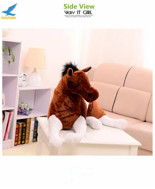 Fancytrader 51'' Giant Soft Plush Emulational Horse Toy Big Lifelike Stuffed Horse 130cm 4 Colors Terrific Simulation Gift (11)