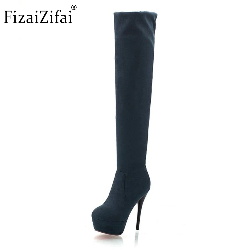 

Women Boots New Spring Autumn Boots High-Heeled Fashionable Over-The-Knee Thin-Heels Waterproof Footwear Size 34-39
