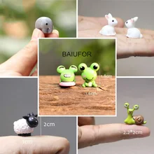 BAIUFOR-Miniaturas de jardín de hadas en miniatura, animales, Micro musgo para paisaje, bricolaje, accesorios para terrario, figuritas para decoración del hogar