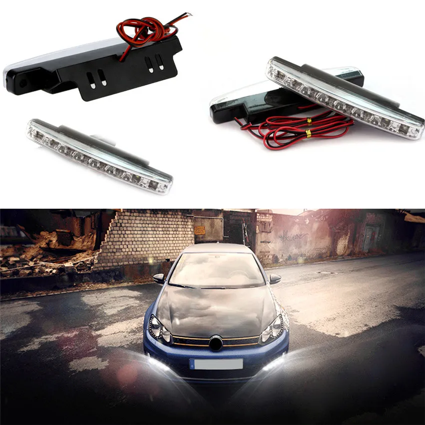 

Vehicle 2Pcs White LED Daytime Driving Running Light DRL Car Accessories Fog Lamp Waterproof