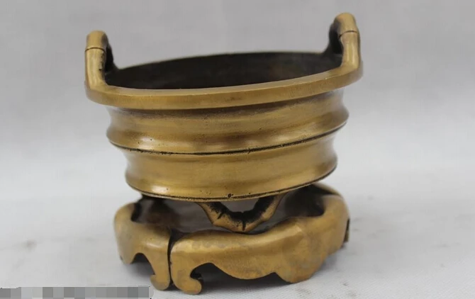 

wholesale factory 4"Chinese Marked Folk Pure Bronze Lucky Tree flower Burner incense burner Statue