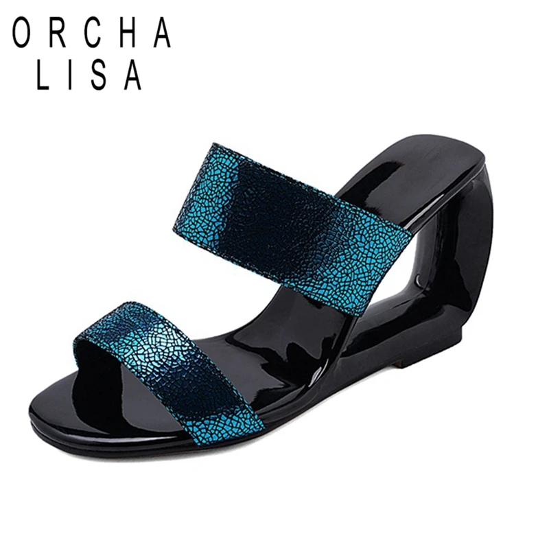 ORCHA LISA/шикарные женские босоножки на высоком каблуке модельные туфли танкетке с