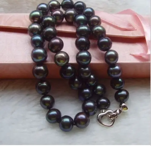 

Jew3112 huge AAA+12-14mm natural tahitian south sea black pearl necklace