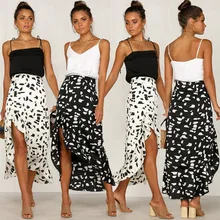 Длинная женская юбка с принтом, сексуальная юбка в горошек, женские юбки s m l xl