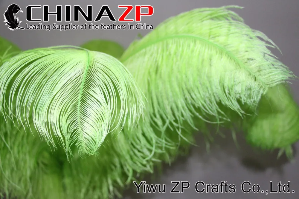 lime green ostrich feathers (12)