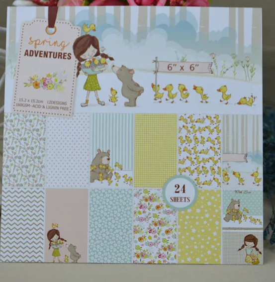 

DIY GIRL DUCK style Scrapbooking paper pack of 24 sheets handmade craft paper craft Background pad