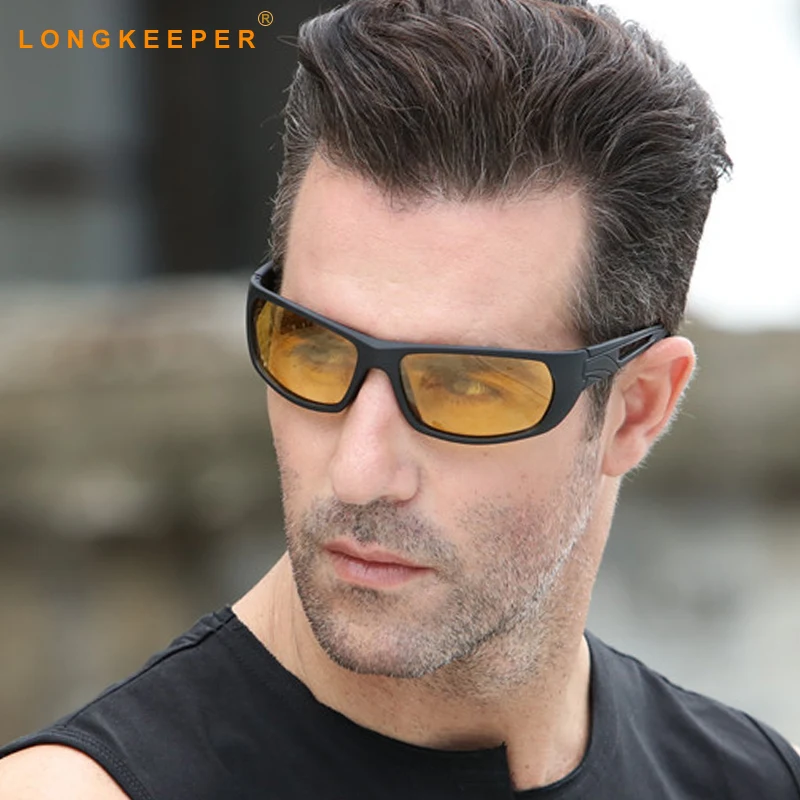 Driving Night Vision Sunglasses Men Polarized Sunglasses Yellow Lens