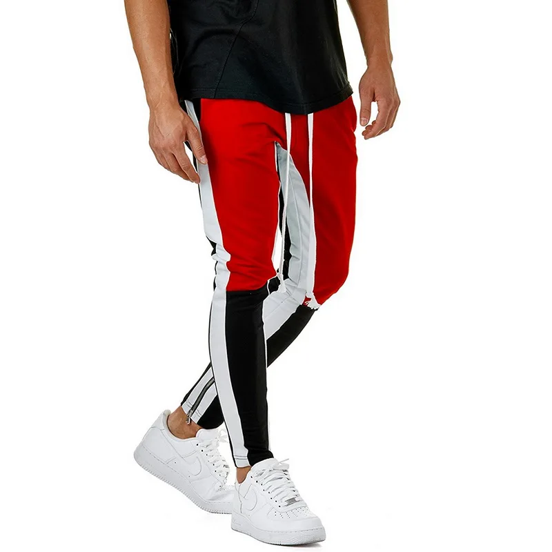 Oeak, мужские повседневные спортивные штаны, модные брюки для фитнеса в стиле хип-хоп, сшитые цветные штаны с боковой полосой, эластичные мягкие узкие брюки-карандаш