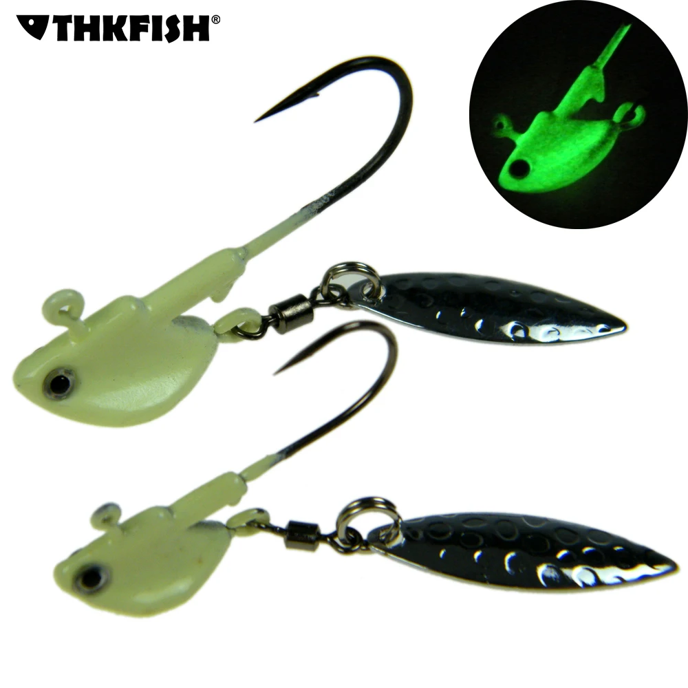 10Pcs 3.5g 7g 10g Glow Fishing Jigs Lure Metal Spoons Spinner Glow