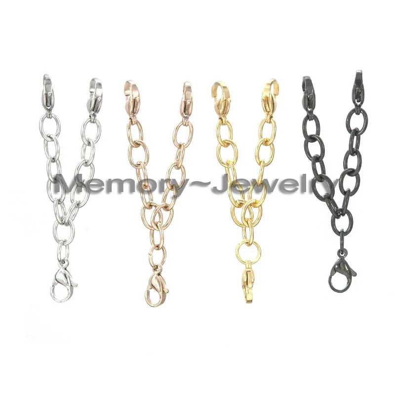 Silver Gold Rose Gold Black Stainless Steel Necklace Extender Chain