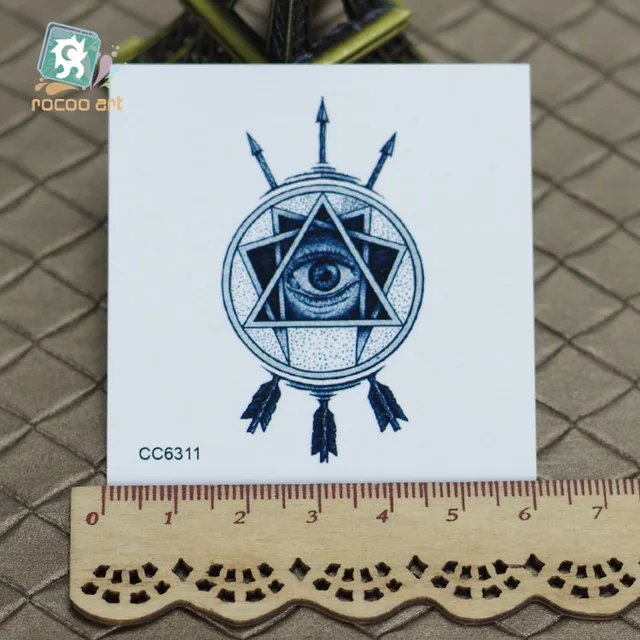 6X6cm Little Vintage Old School Style Triangle Eyes Arrow Temporary Tattoo Sticker Body Art Water Transfer Fake Taty 6X6cm Little Vintage Old School Style Triangle Eyes Arrow Temporary Tattoo Sticker Body Art Water Transfer Fake Taty