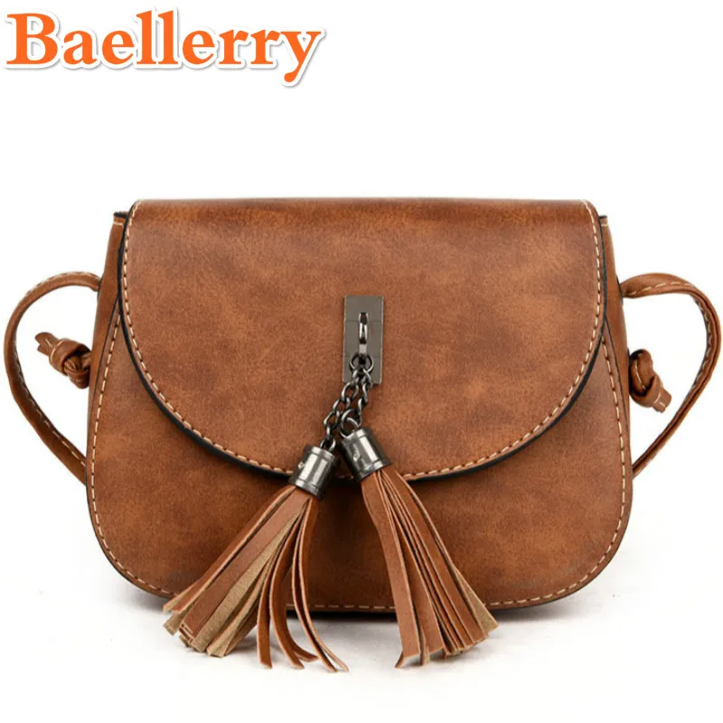 Baellerry Designer Purse Retro Tassel Women Leather Handbags Good Quality Lady Shoulder Bag Small Crossbody Bags Bolsa Feminina |