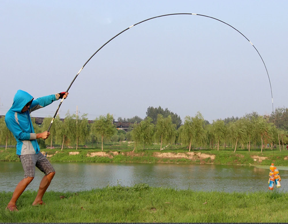 Fibra de Carbono Vara de Pesca Difícil para Grande Hight Taiwan Telescópica Pólo Mão Haste Super Carpa Peixe 3.6 M-8.1 m 5 Varas de pescar
