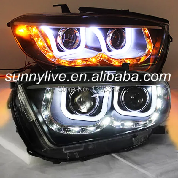 For Toyota Highlander Led Headlight Angel Eyes 2008 To 2011 Year U Type Two Color Ld Eye Shadow For Sale Headlight Strobeheadlight Bar Aliexpress
