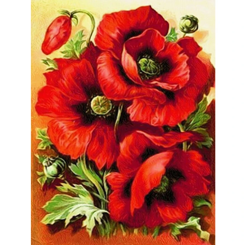 

5D DIY Diamond Painting Red Poppy flower Embroidery Full Square & round Cross Stitch Rhinestone Mosaic Home Decor Gift WG096
