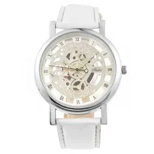 MJARTORIA Hollow Men’s Gold Watch Hour Fashion Male Quartz Watch Creative Luxury Brand Watch PU Leather Clock Wristwatches