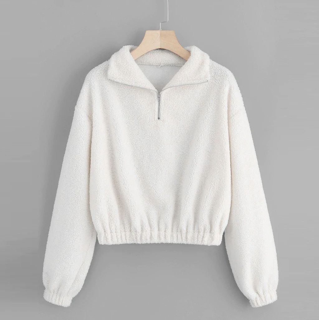 Quarter zip teddy pullover Clearance