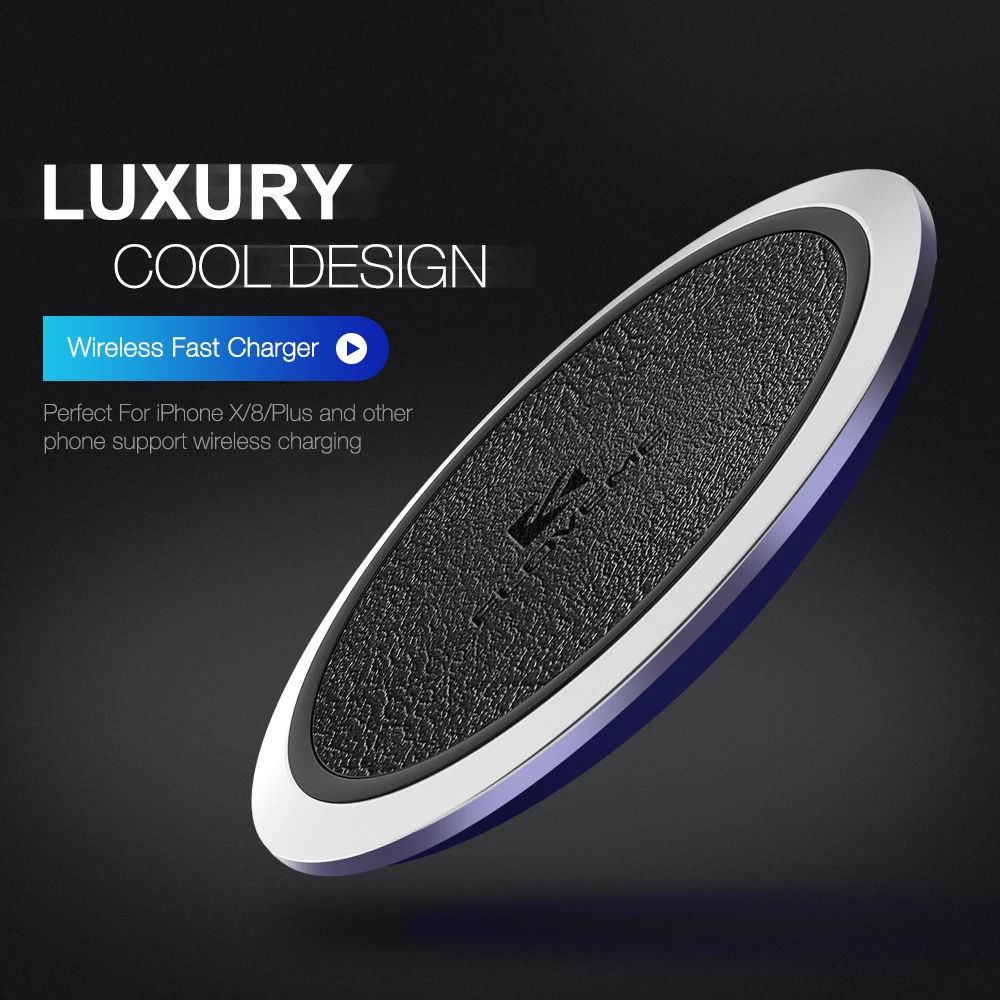 [Qi Wireless Charger 10W] , FLOVEME Wireless Charger LED Charging Pad For Samsung Galaxy S8 S7 S8 Plus Note 8 For iPhone X 10 8 